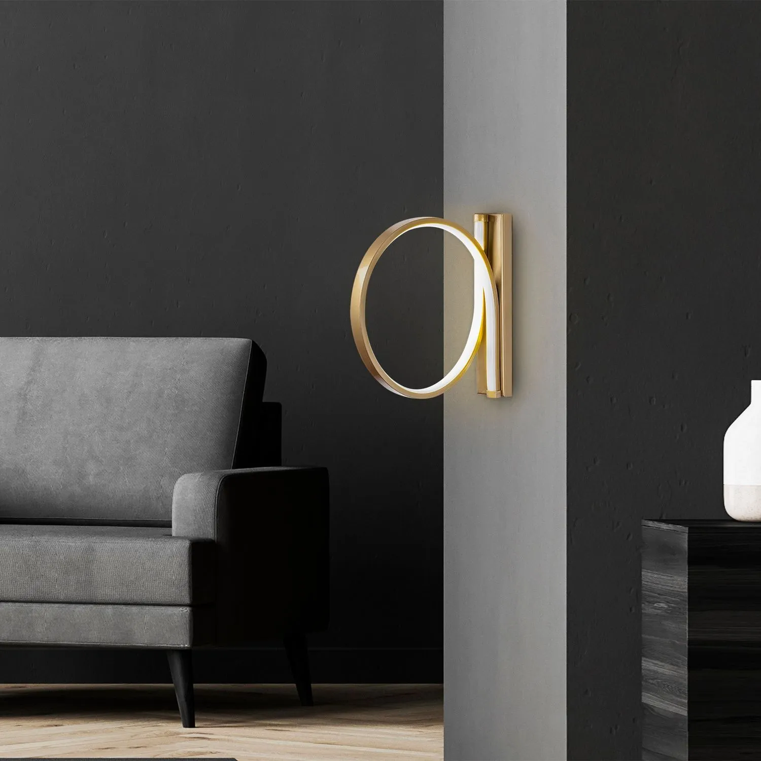 Lampa ścienna kinkiet HALKA 50x30 cm złota - ASI_119FRS1103