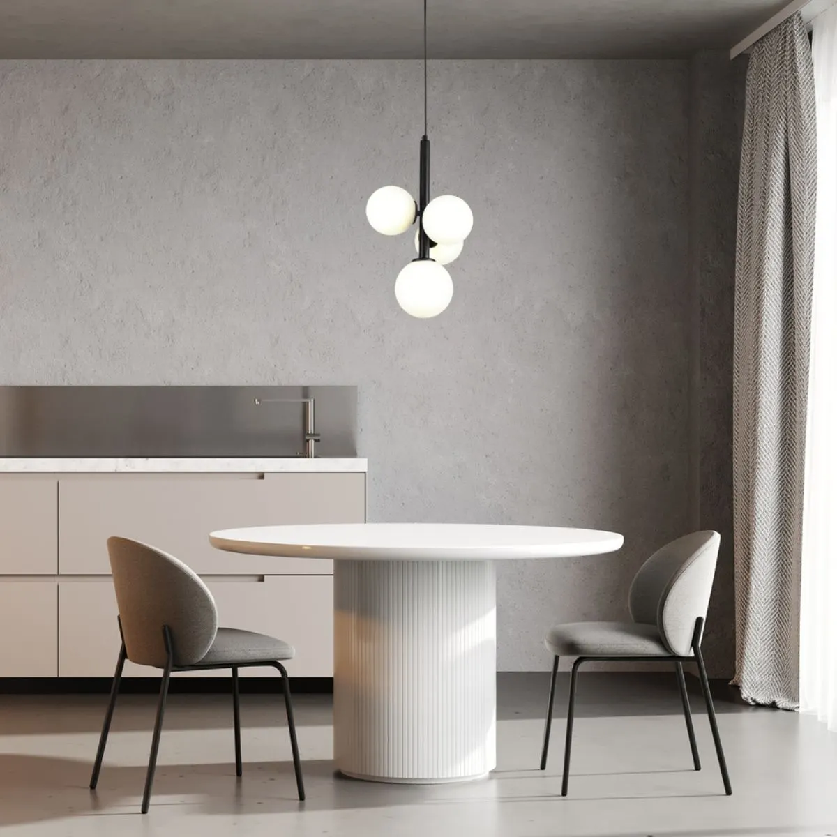 Lampa wisząca PERLA 4 biało-czarna - SI_33487