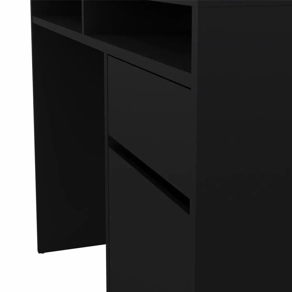 Biurko z szafką i szufladą FUNCTION PLUS 110cm czarny mat - TV_70488GMGM