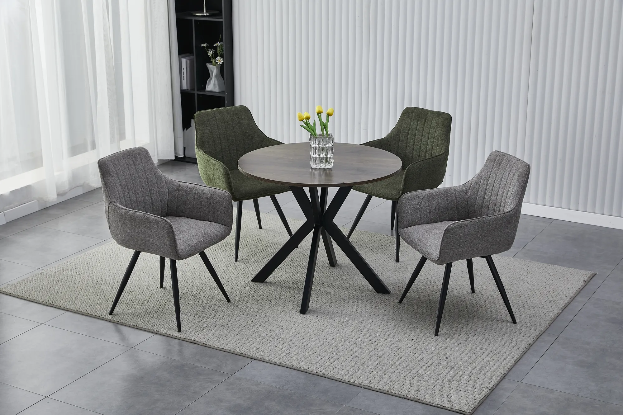 STÓŁ TALIA II ORZECH/CZARNY MAT FI 90 Signal - TALIAIIORCFI90