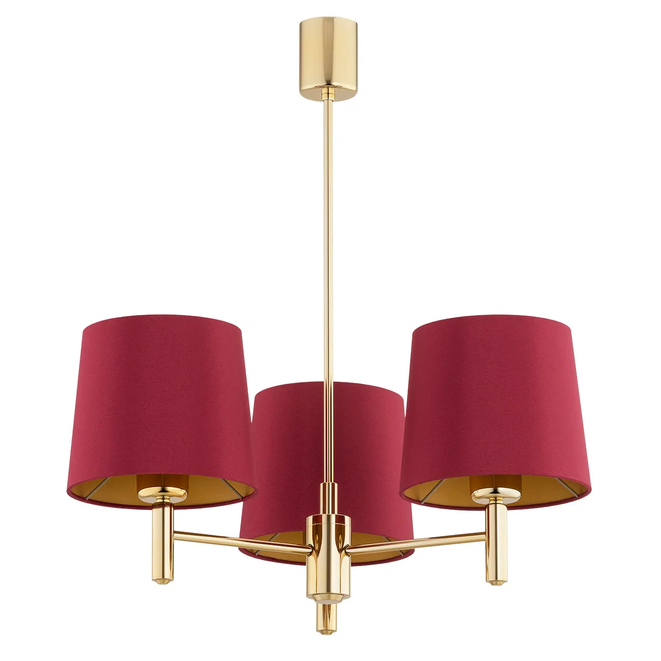 Żyrandol PONTE PLUS metalowy mosiądz czerwony 63x47cm - 6266