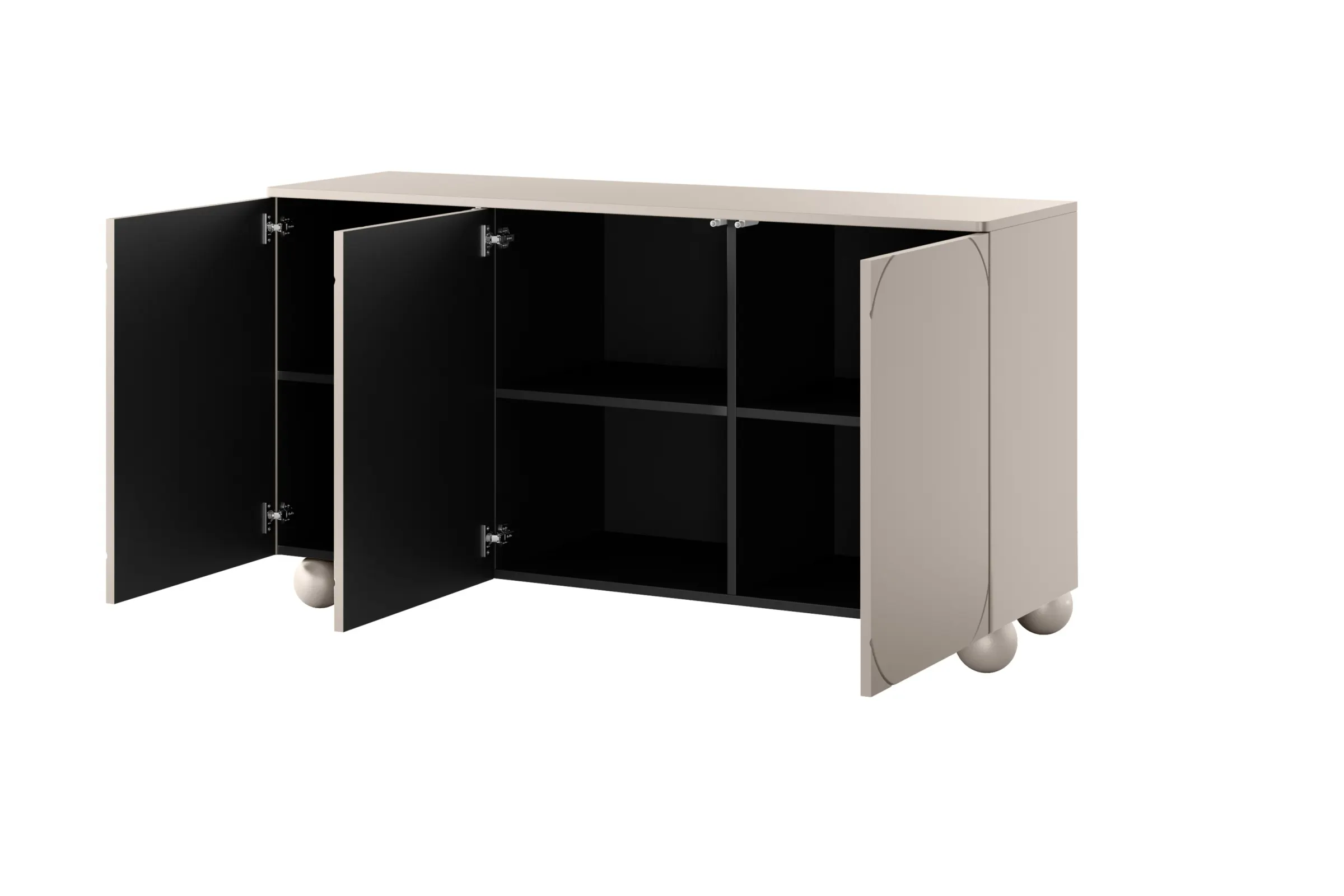 Komoda 3-drzwiowa SONATIA 150cm cashmere nogi kule — zdjęcie 4