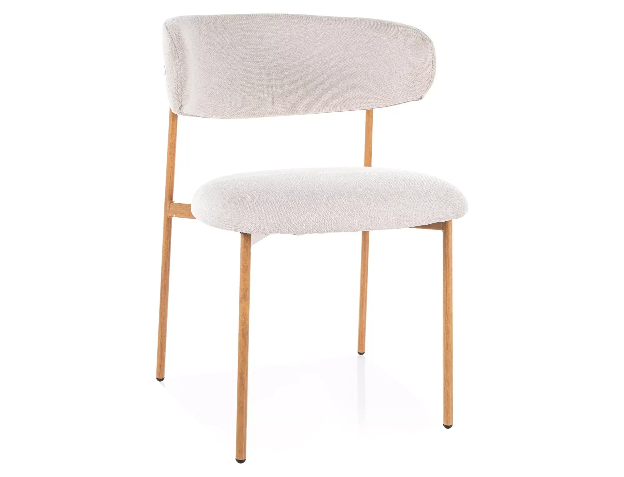 Krzesło jadalniane ELTON D BREGO jasnobeżowe/dąb