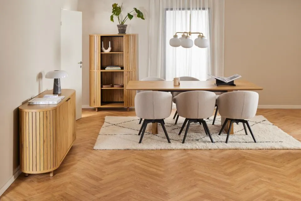 Komoda 2-drzwiowa z półkami COLIMA 160x80 dąb naturalny — zdjęcie 10