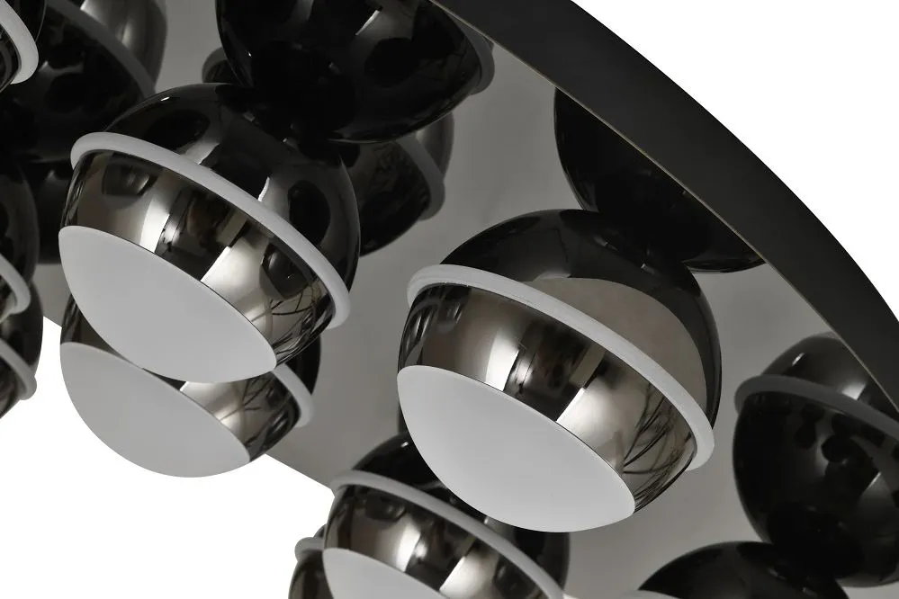 Plafon okrągły BIARRITZ 10 LED czarny chrom — zdjęcie 6