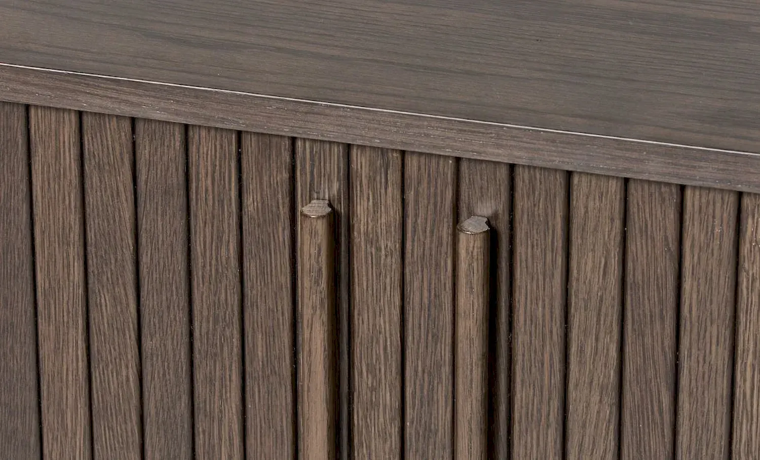 Komoda META 2-drzwiowa 140 cm z lamelami dąb ciemny - UN_48993180