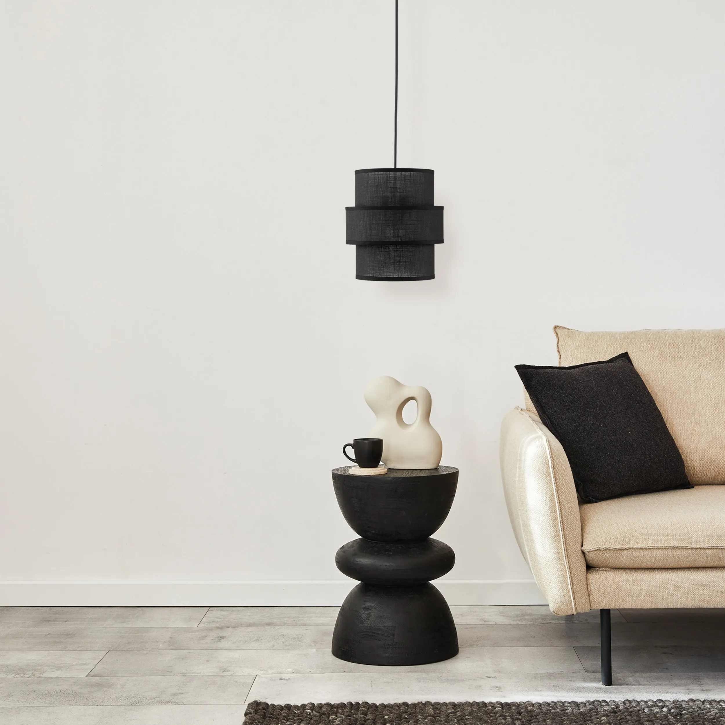 Lampa wisząca CALISTO czarna okrągła 160x20cm - TK_5306