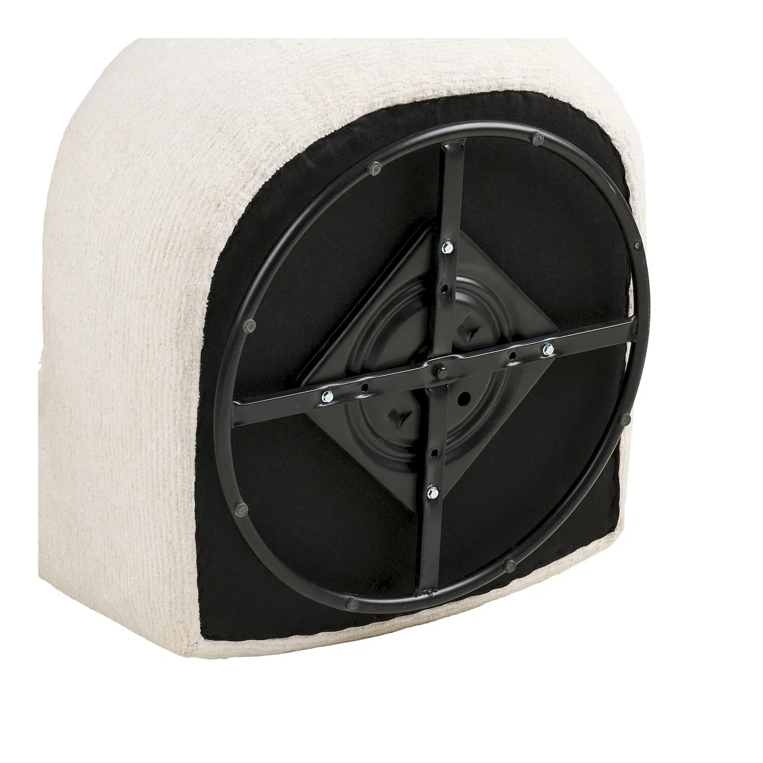 Zestaw wypoczynkowy MILO Fotel z funkcją obrotu + pufa złamana biel - 1101241-S