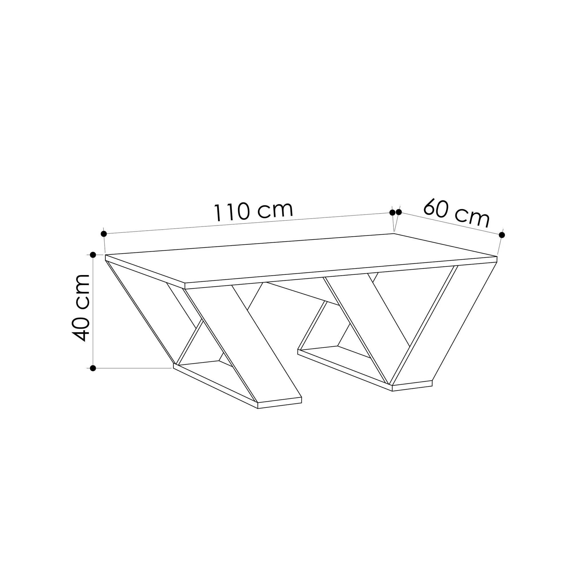 Stolik kawowy PIPRA 60x110 cm biały