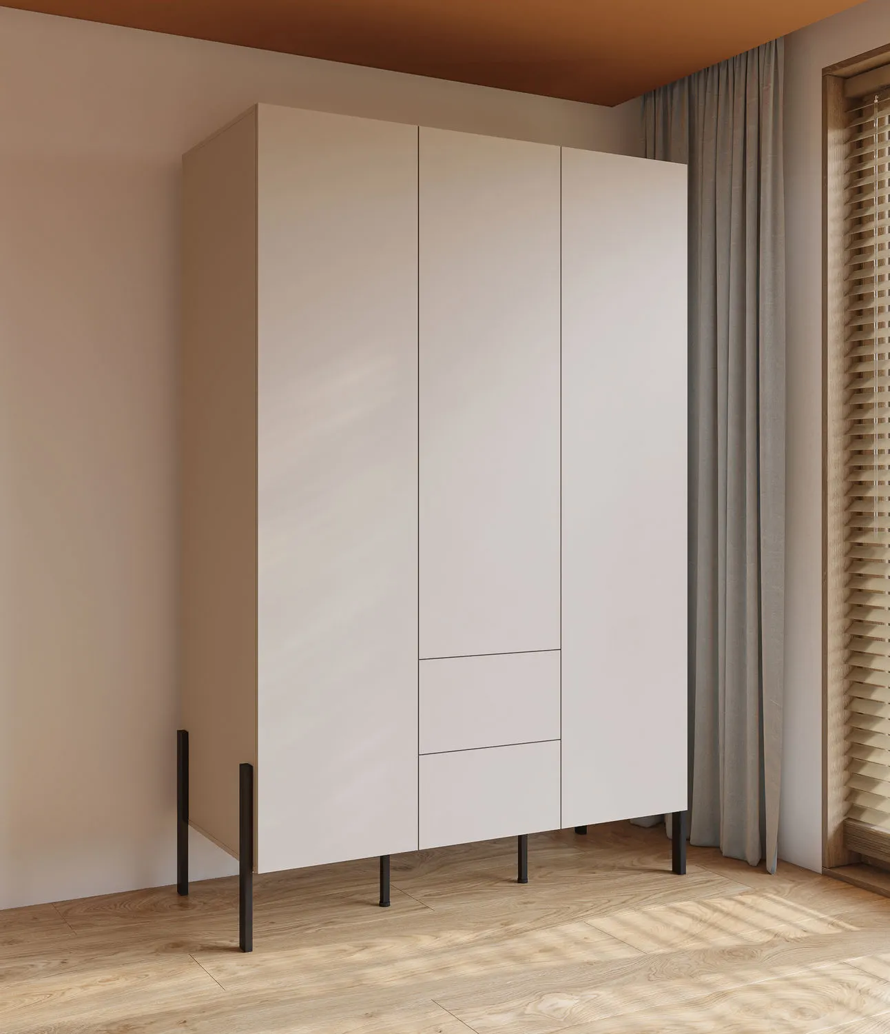 Szafa 3-drzwiowa z szufladami JUKON S 139x210 kaszmirowa - 24KSND19