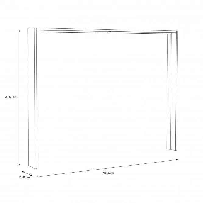 Listwa okalająca z oświetleniem do szafy, białe - zimne światło - czarna - DMRZ01B-D48