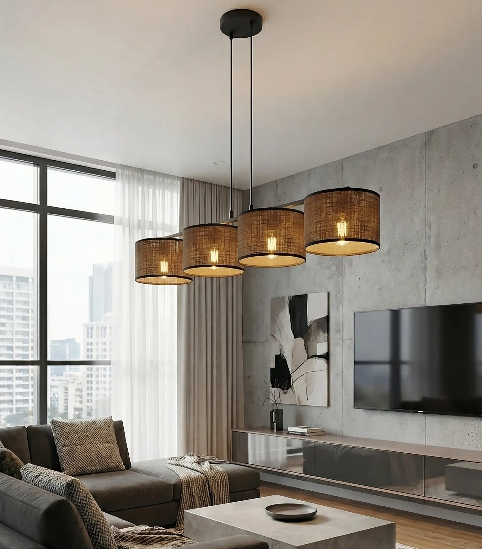 Lampa wisząca ECO 4 brązowy czarny - 1657/4