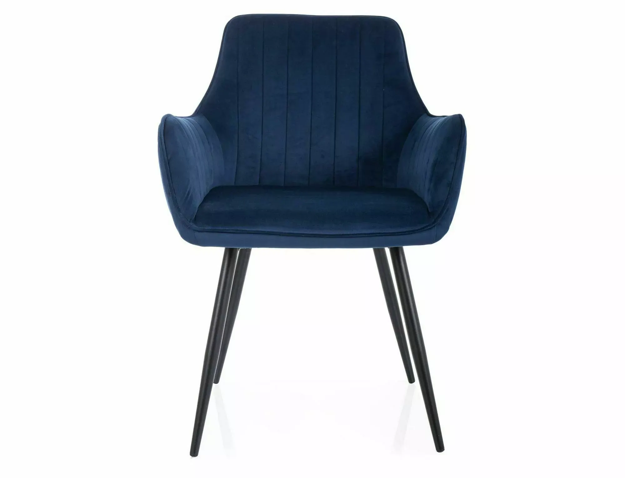Krzesło tapicerowane APPLE VELVET Bluvel 86 granatowe czarny stelaż - APPLEVCGR