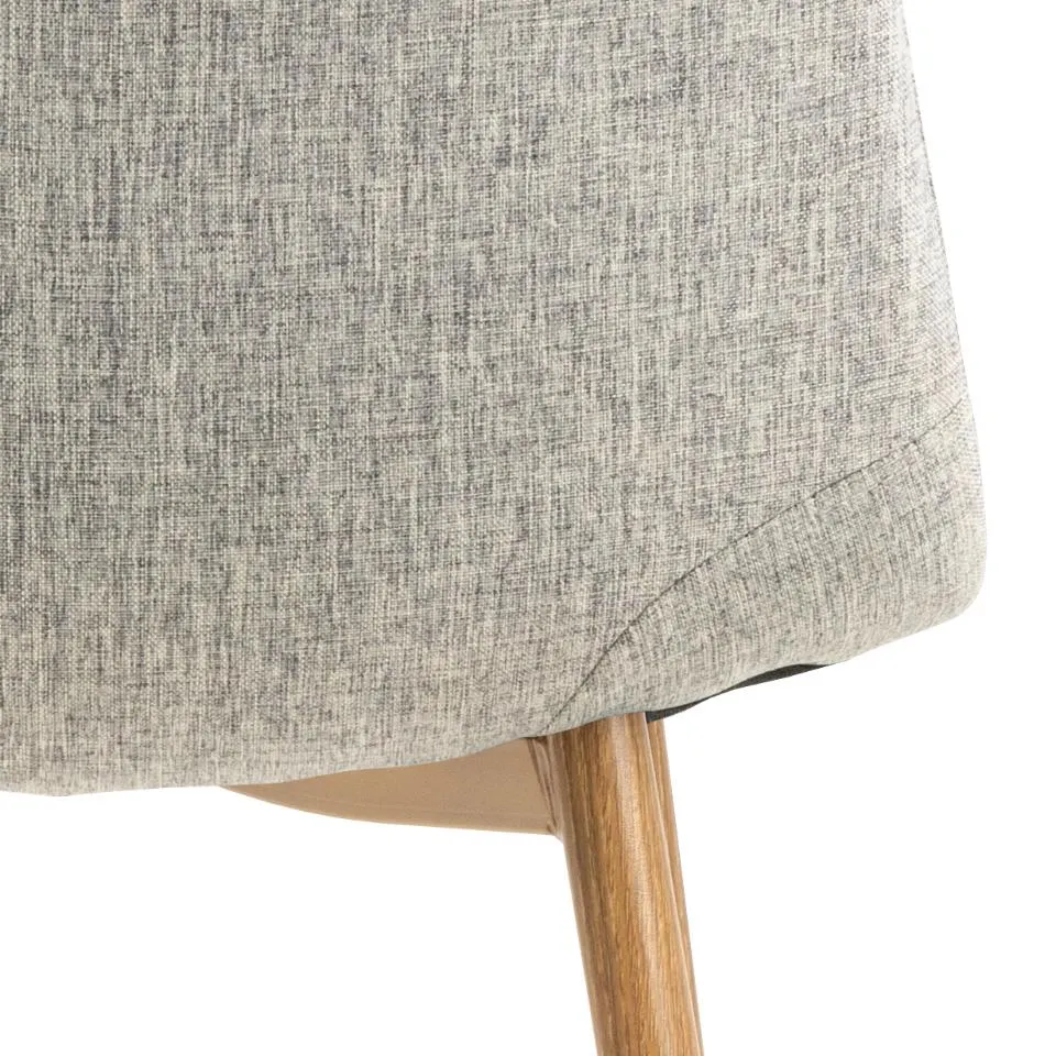 Krzesło tapicerowane Aruba Jasnoszary, Efekt drewna ( zestaw 4 sztuk ) - 0000102094