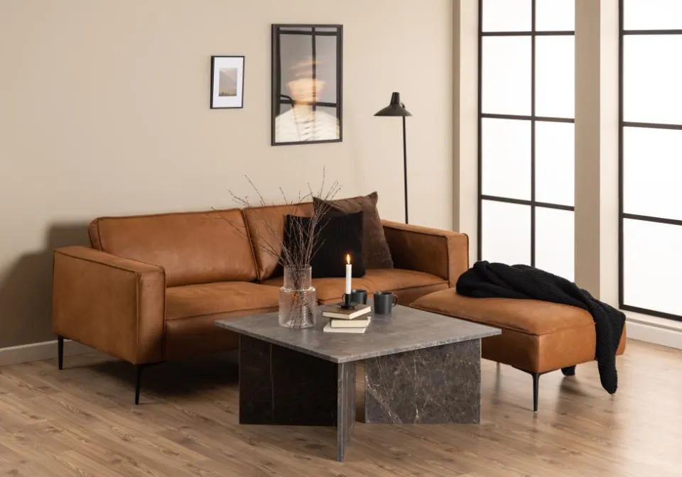 Stolik kawowy Gamma 90x90x42 cm Lakierowany marmur Brown — zdjęcie 7