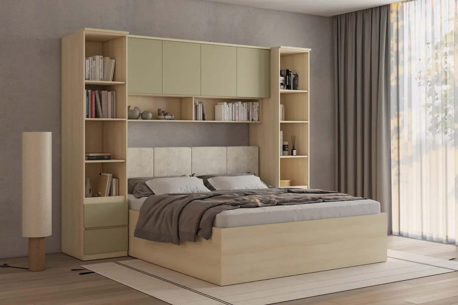 Szafka wisząca 4-drzwiowa P/L 186 cm TERRA 13 dąb Lindberg eukaliptus — zdjęcie 8