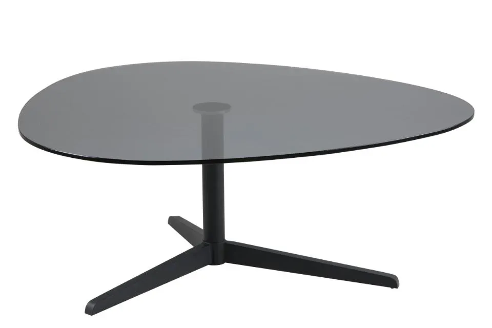 Stolik kawowy LUGGIO 100x95x41 Szkło dymione, Czarny — zdjęcie 2