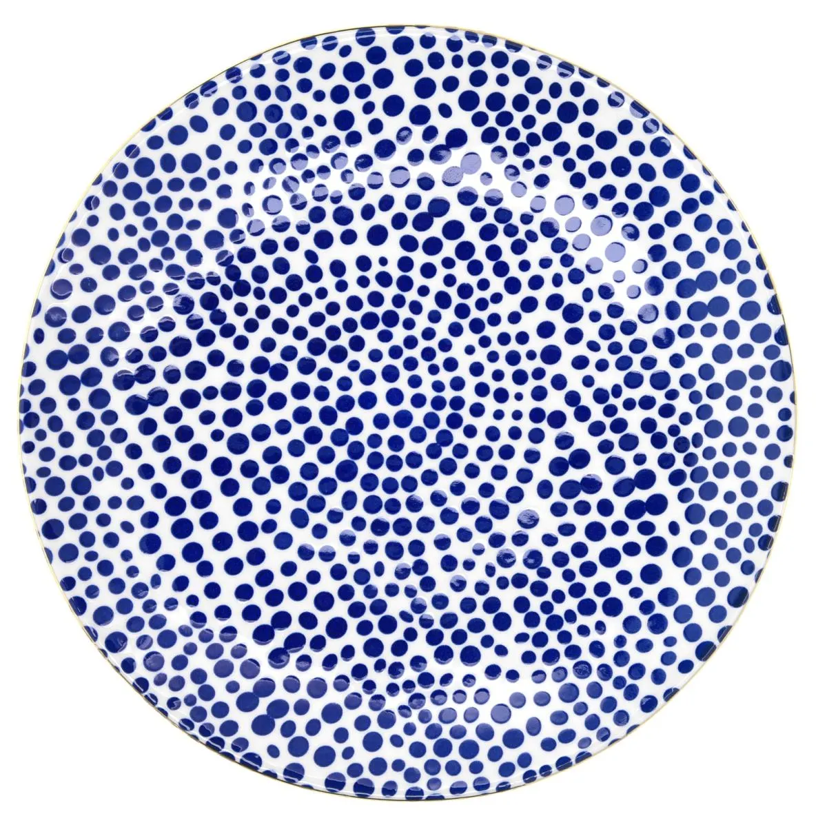 talerz, dot pattern, niebieski, okrągły, plama