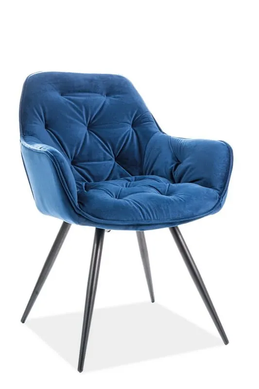Krzesło z podłokietnikami CHERRY VELVET granatowe Bluvel 86 Krzesło z podłokietnikami CHERRY VELVET granatowe Bluvel 86