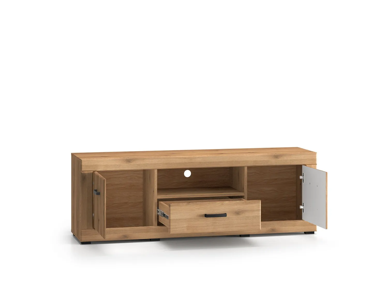 Szafka RTV 2-dzrzwiowa z szufladą DORA 160 cm dąb evoke - 1DORA06-001