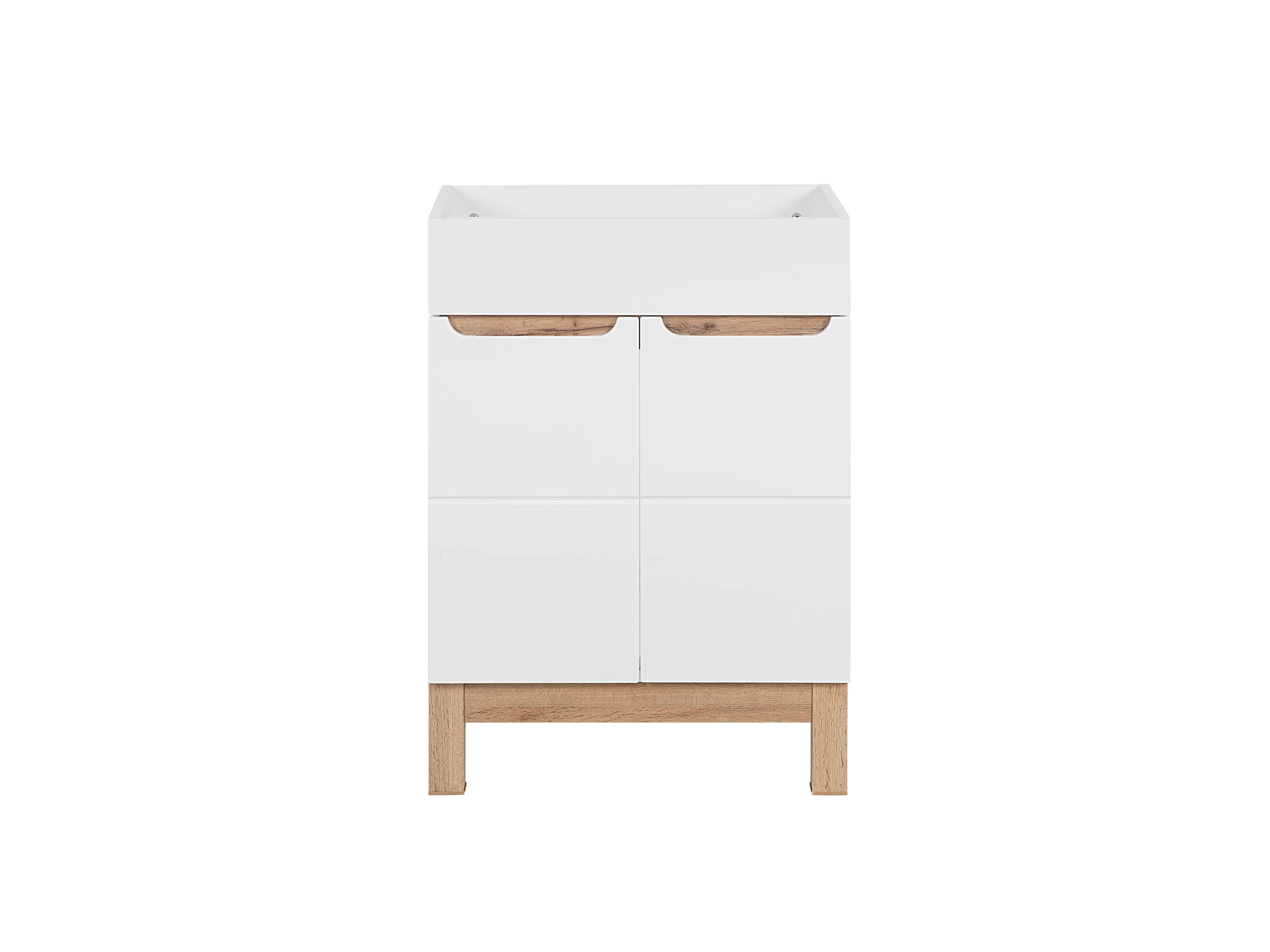Szafka pod umywalkę 2-drzwiowa BALI biała, efekt drewna 84x60x46cm - BALI_WHITE_820_-60_CM_FSC