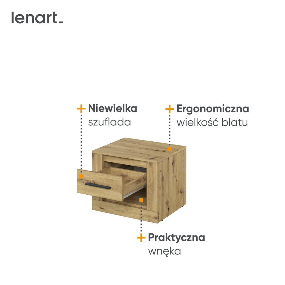 Szafka nocna Arti AR-07 dąb artisan - AR7DA