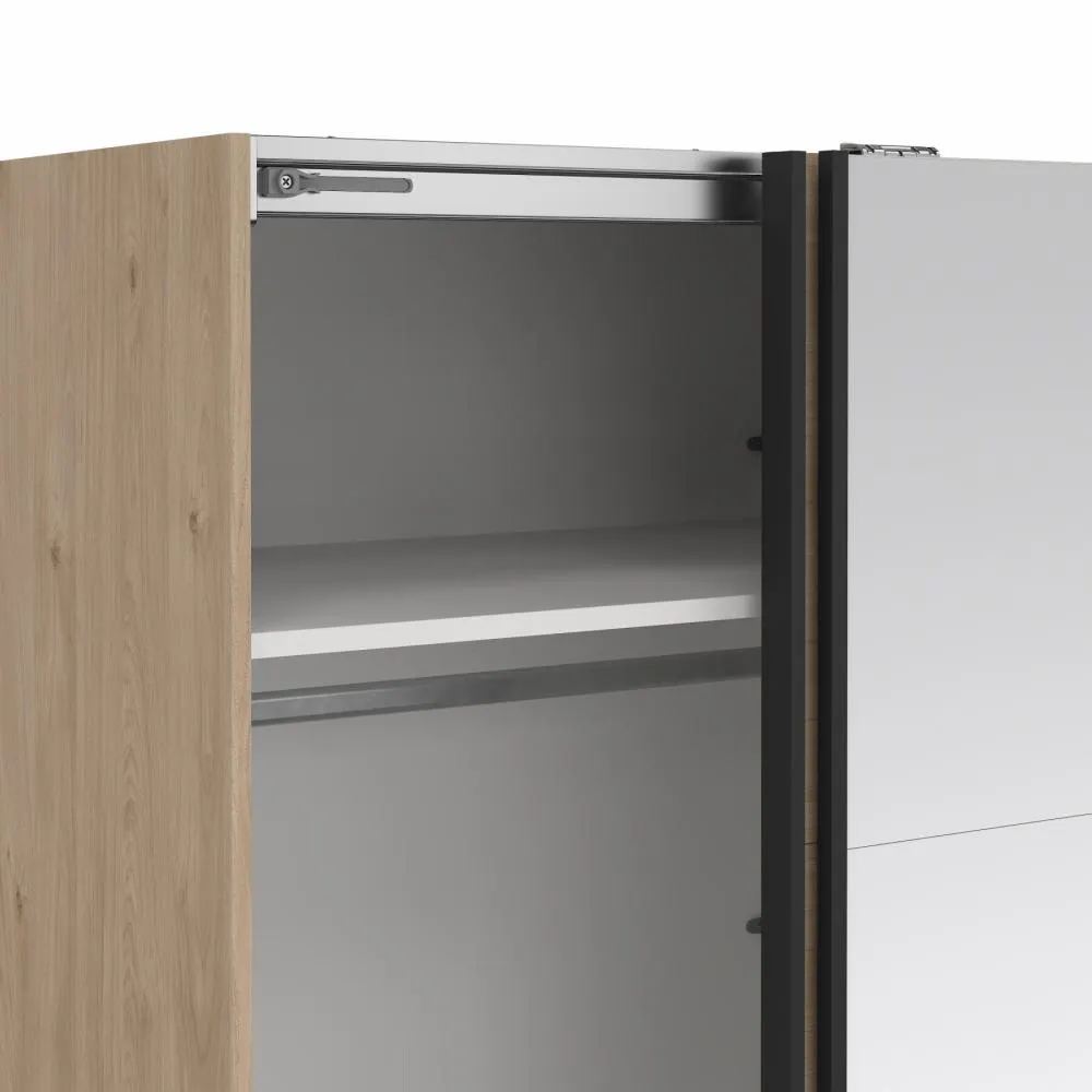 Szafa przesuwna 2-drzwiowa z lustrem BERGAMO 180 x 220 cm Jackson Hickory - TV_65200/08HLHLMI