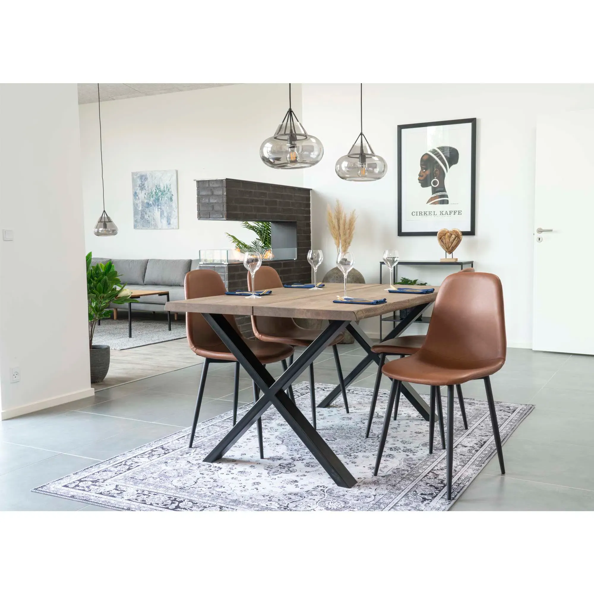 Stockholm Krzesło ekoskóra Brązowy - 1001115