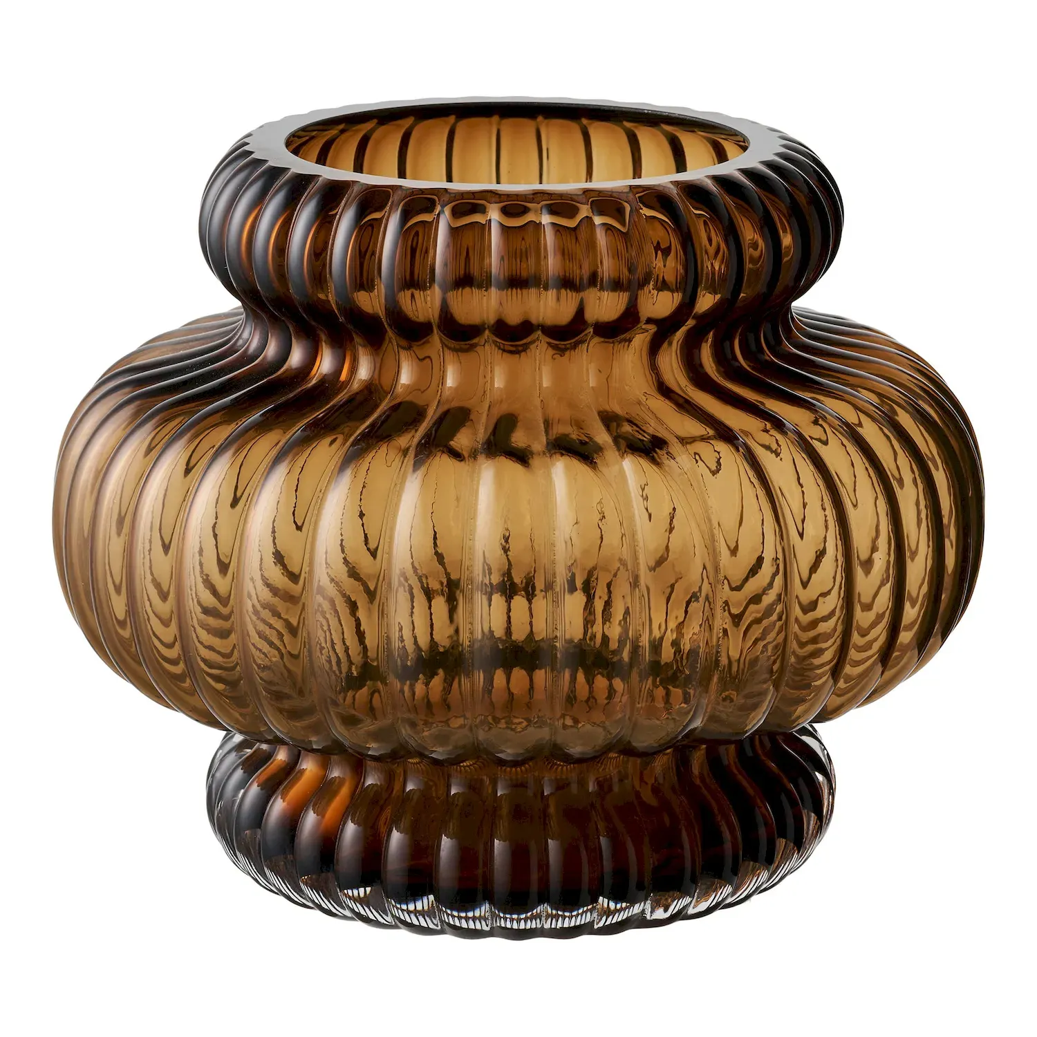 Wazon ze szkła dmuchanego VASE 20x16 cm brązowy przydymiony