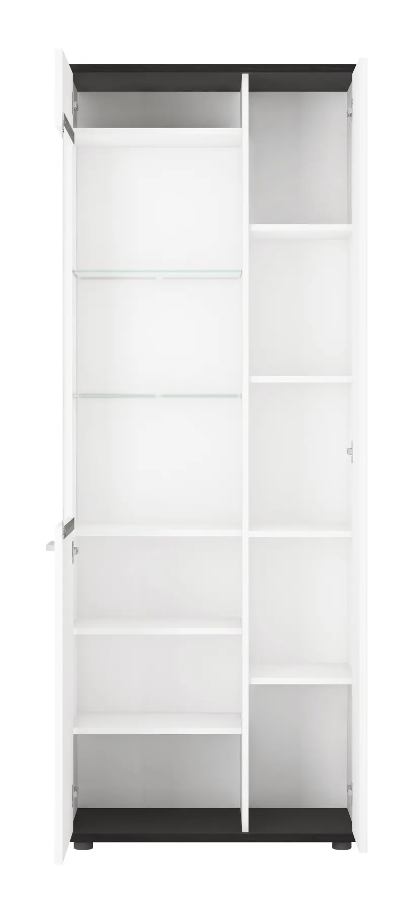 VENEZIA VENV01R WITRYNA 2D BIAŁA ALPEJSKA/DĄB VICENZA CZARNY/MDF BIAŁY POŁYSK Wójcik - 6000000009899