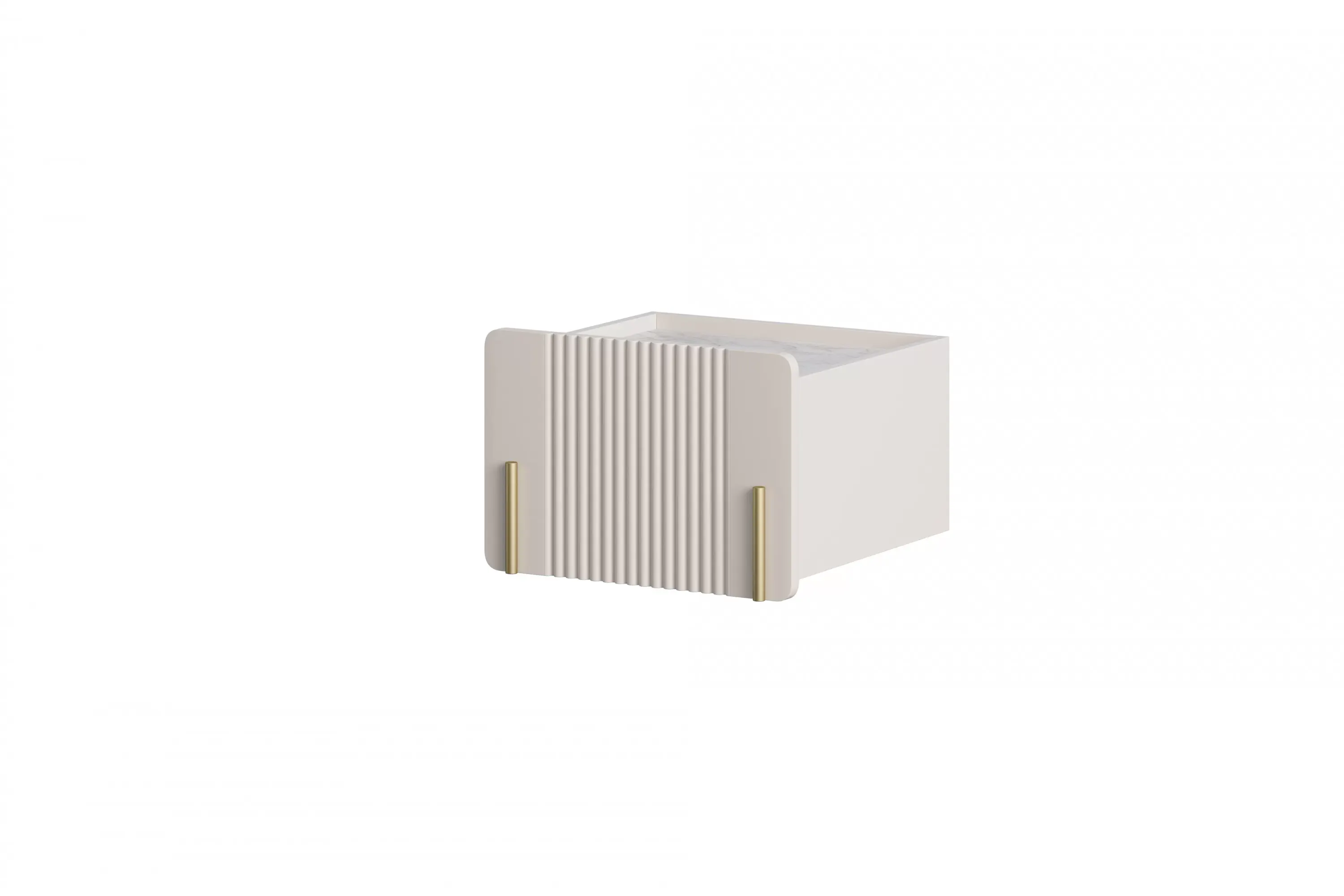 MALMI Szafka nocna 45 1SZ - cashmere / crema bianca / wisząca / złote uchwyty