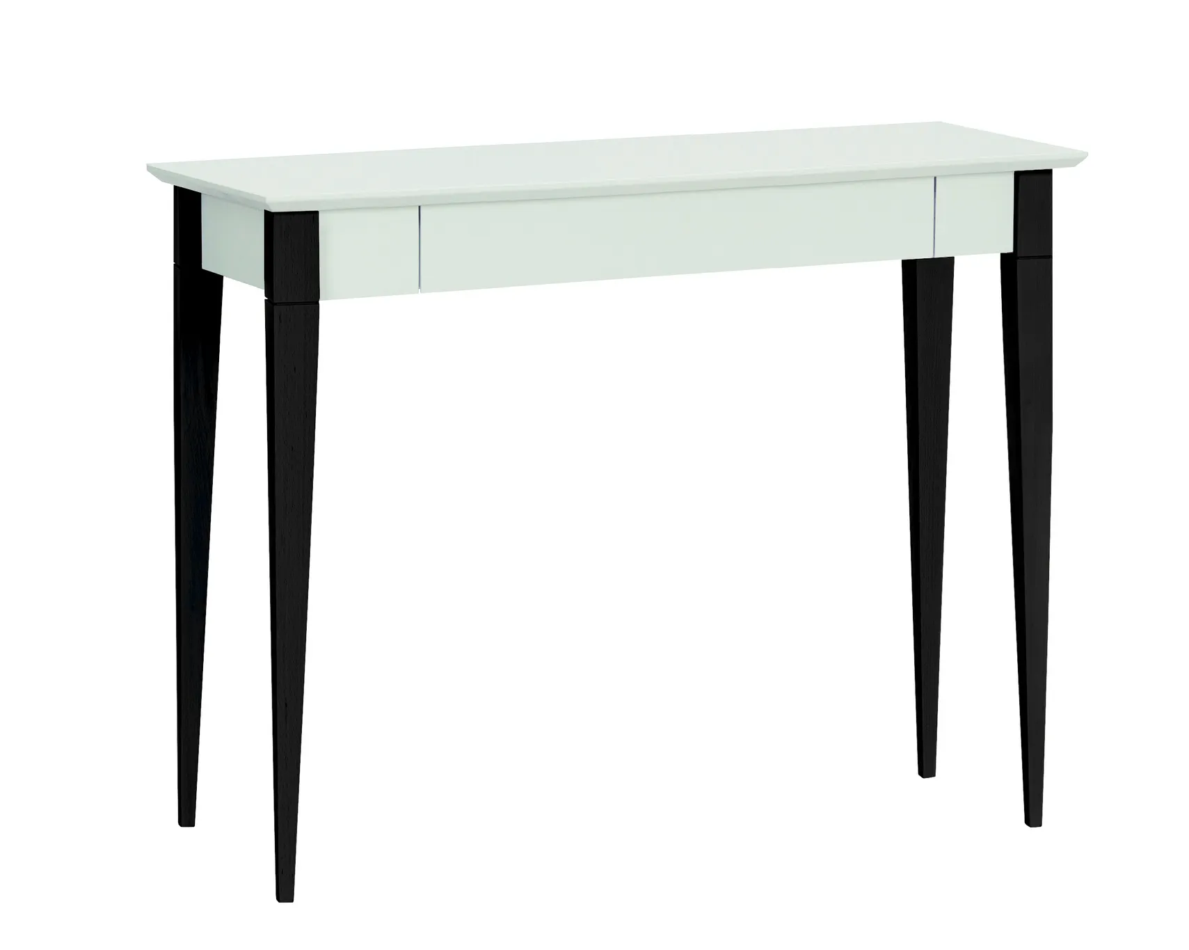 Biurko z szufladą 105x40 MIMO miętowy blat/czarne drewniane nogi