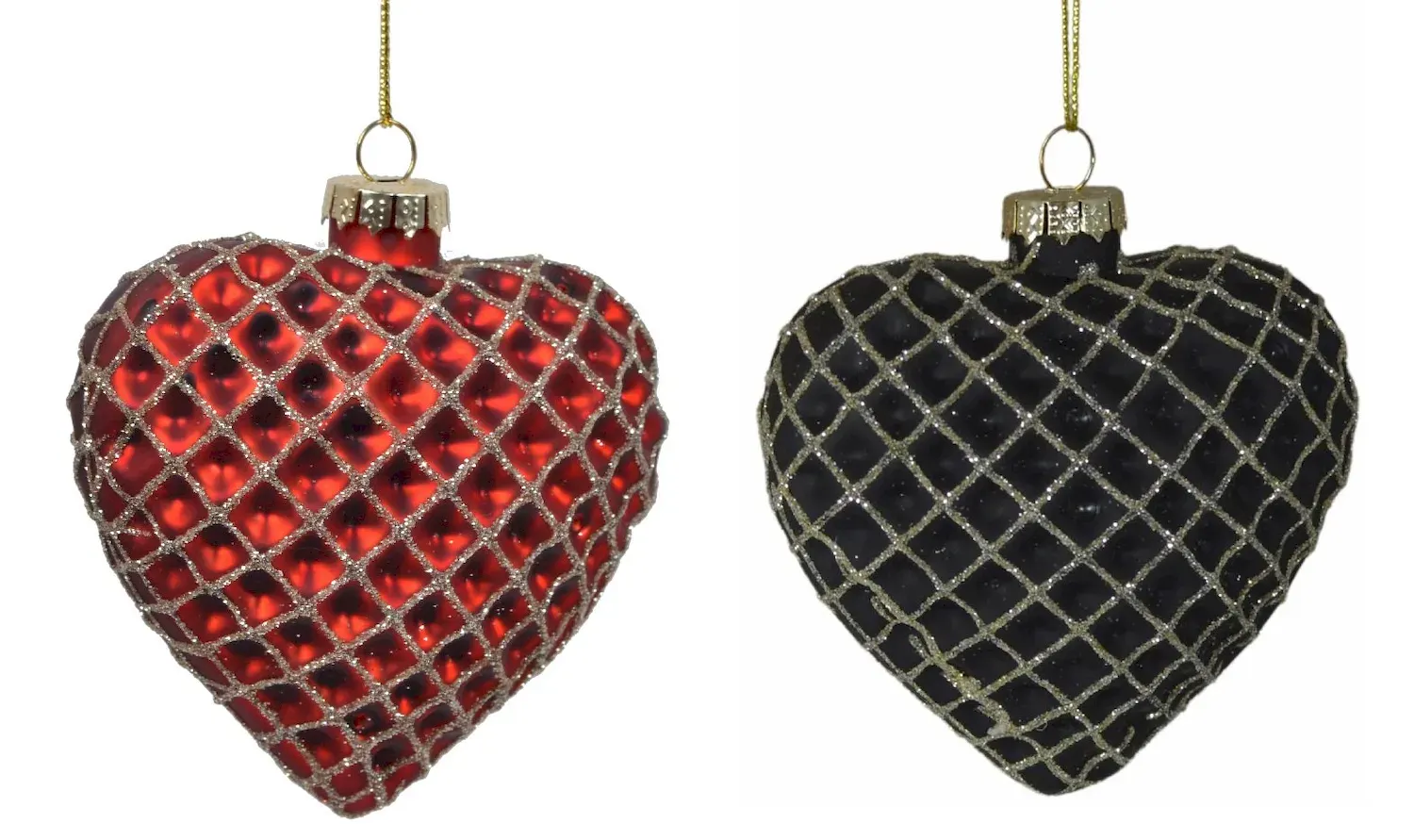 Bombki szklane SERCE 12 sztuk wielokolorowe brokat Bombki szklane SERCE 12 sztuk wielokolorowe brokat