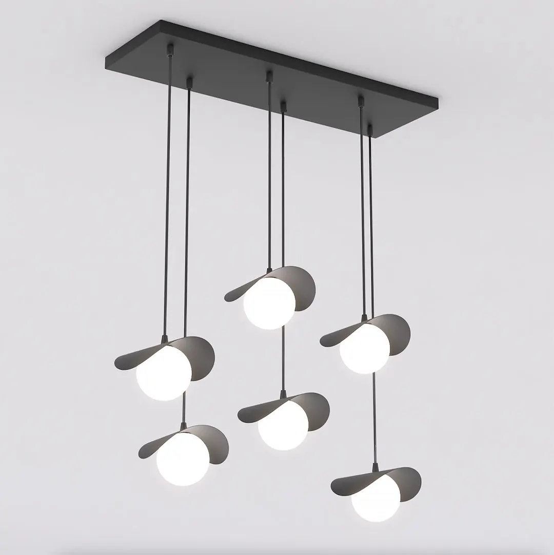 Lampa wisząca metalowa RITUAL 6 czarna