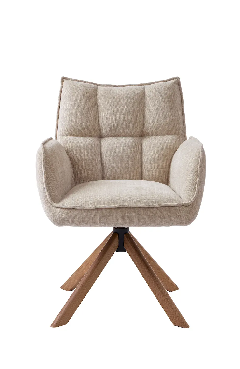 Krzesło obrotowe MARILLA na drewnianych nogach beżowe - UN_53240004