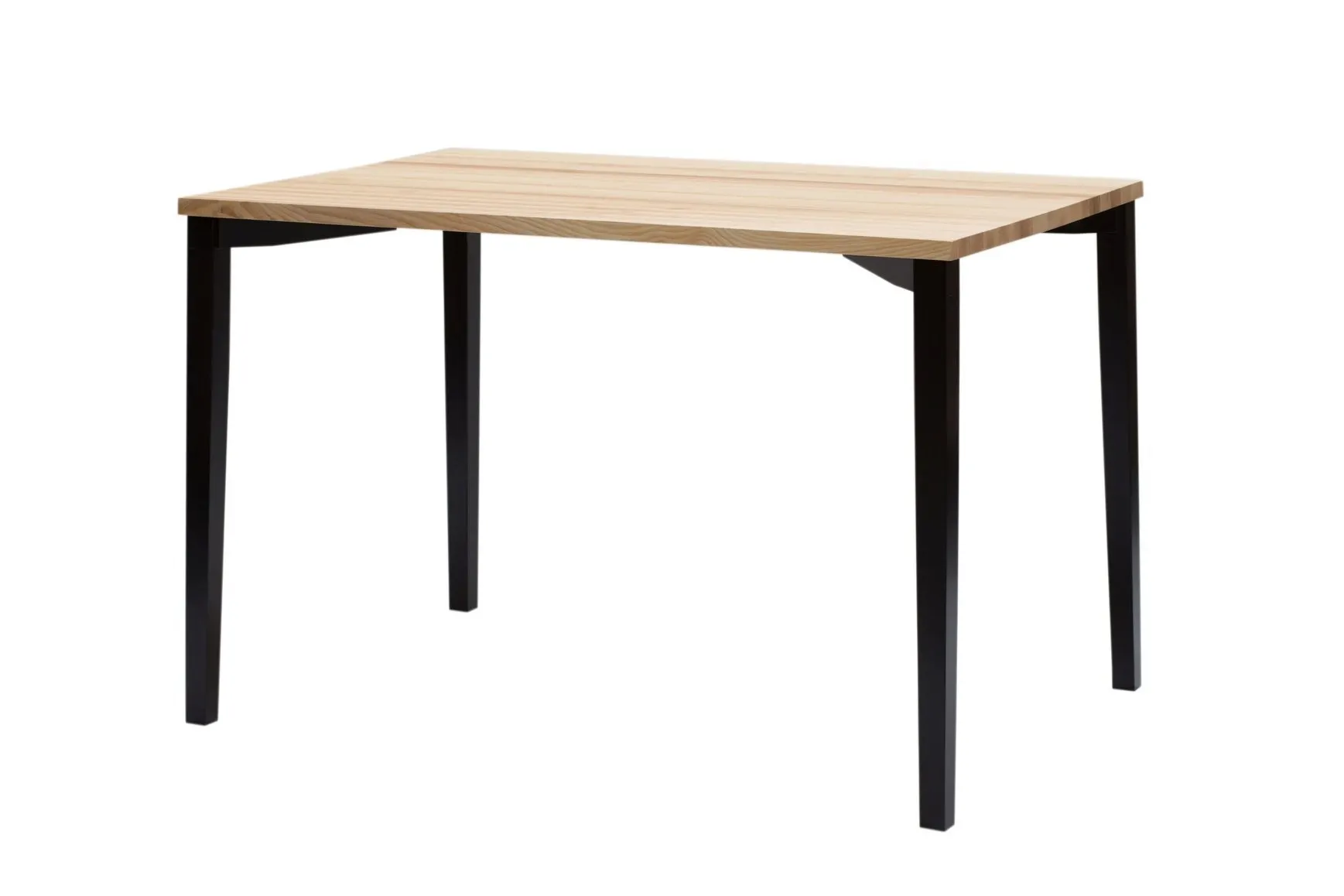 Stół jesionowy prostokątny TRIVENTI 80x120 naturalny czarne kwadratowe nogi Meble, Tabela, Stół do jadalni, Biurko, Stolik kawowy