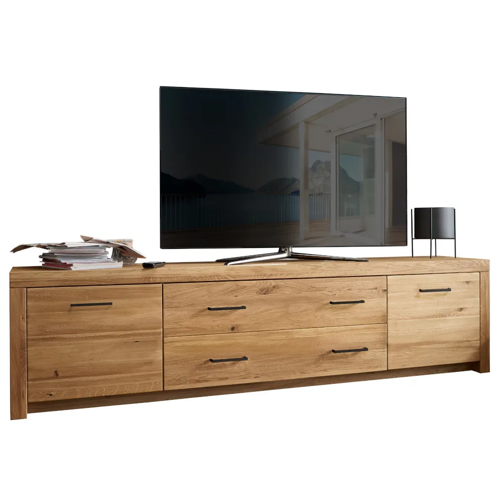 Szafka rtv 2-drzwiowa z 2 szufladami dębowa DOVE 223x56 Szafka rtv 2-drzwiowa z 2 szufladami dębowa DOVE 223x56