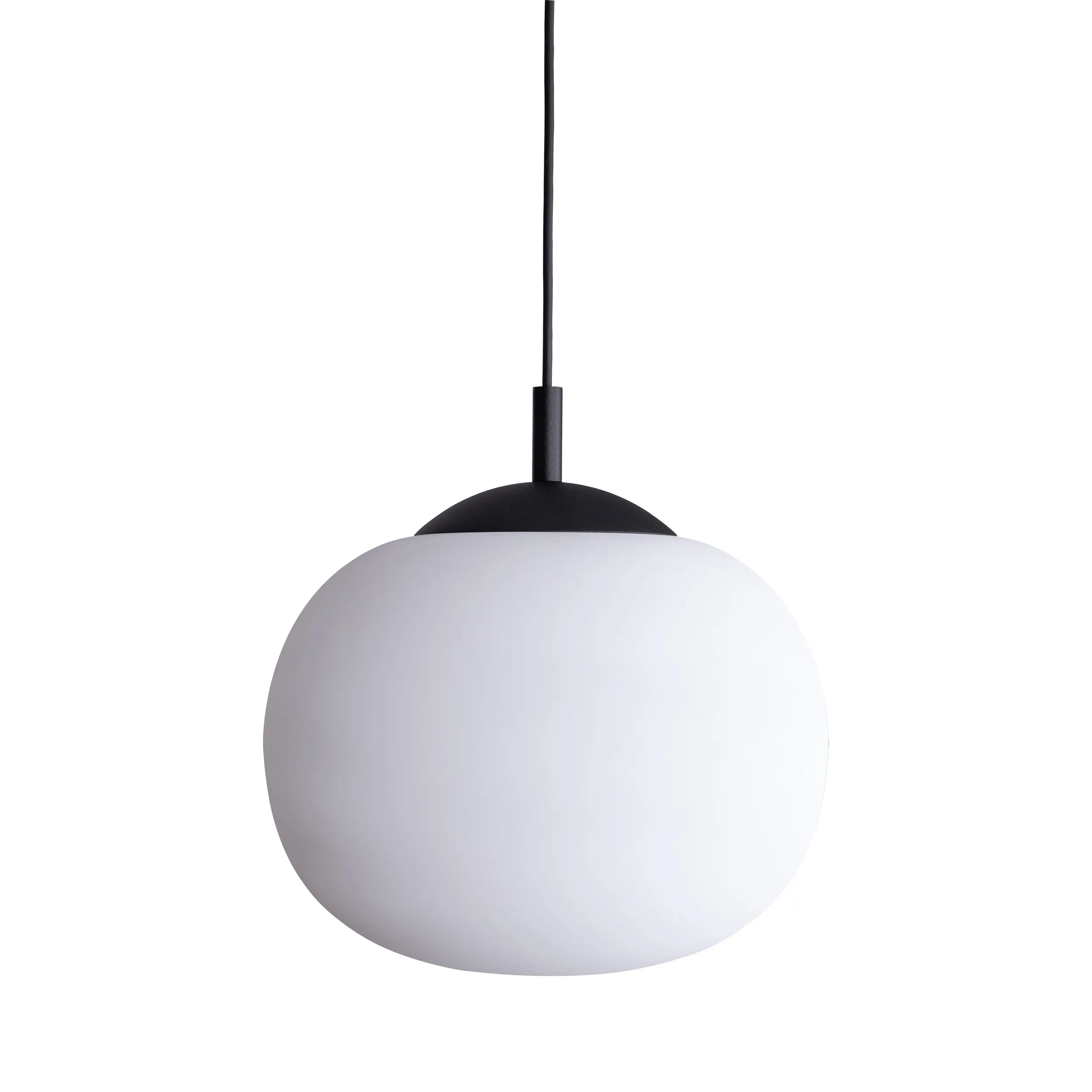Lampa wisząca VIBE czarna z białym okrągłym szklanym kloszem 170x30cm - TK_4789
