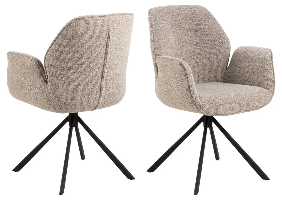 Krzesło obrotowe z podłokietnikami SPRING Beżowy, Czarny (zamek błyskawiczny) Krzesło obrotowe z podłokietnikami SPRING Beżowy, Czarny (zamek błyskawiczny)