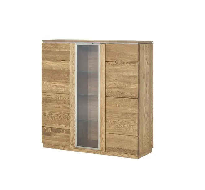 Komoda wysoka z witryną 3 drzwiowa MONTENEGRO 48 drewniana 125x120x42cm Komoda wysoka z witryną 3 drzwiowa MONTENEGRO 48 drewniana 125x120x42cm