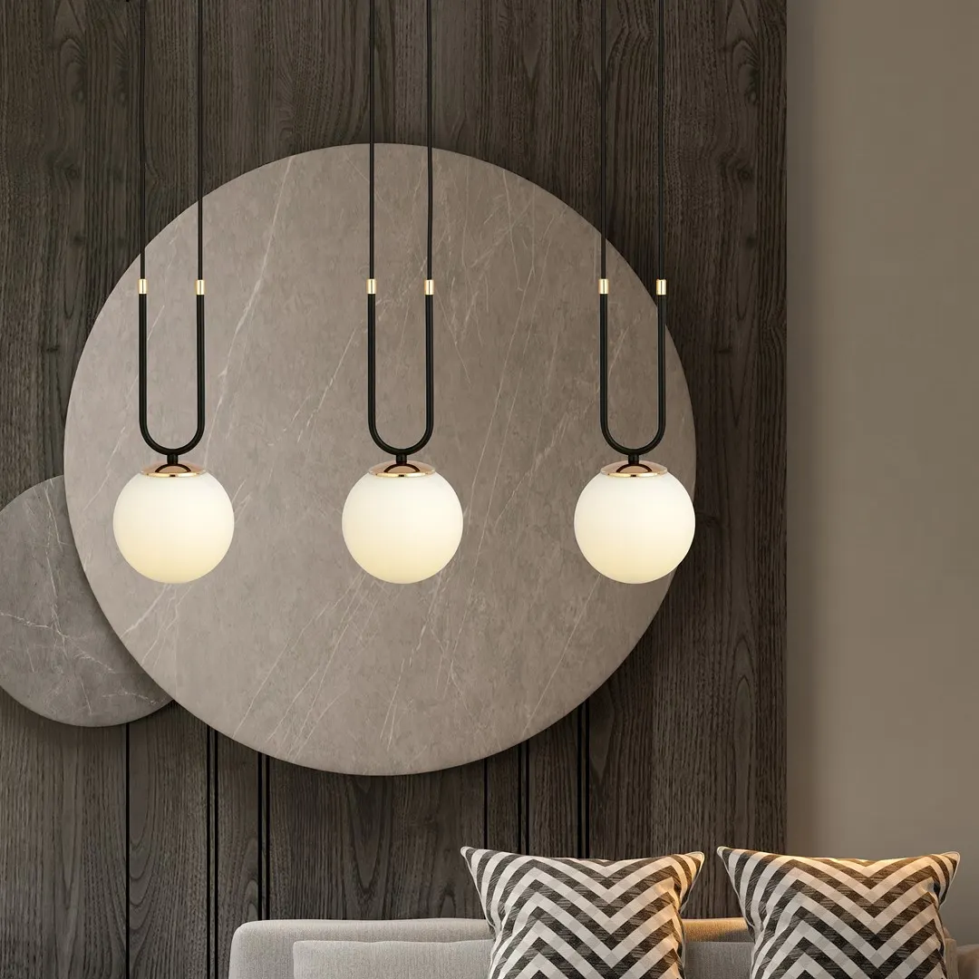 Lampa wisząca GLAM 3 czarny biały — zdjęcie 3