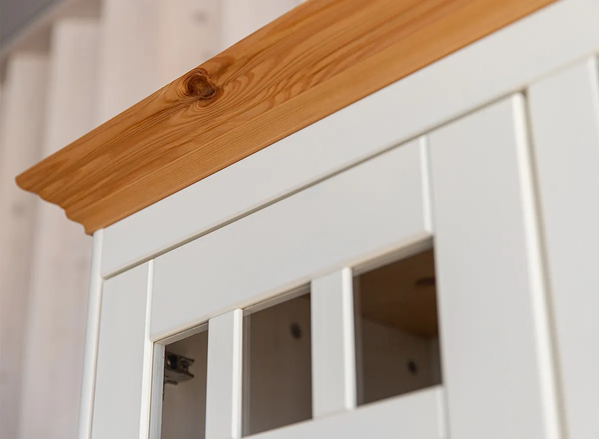 Witryna BELLUNO ELEGANTE 2-drzwiowa - biały, miodowy - PL015B/P