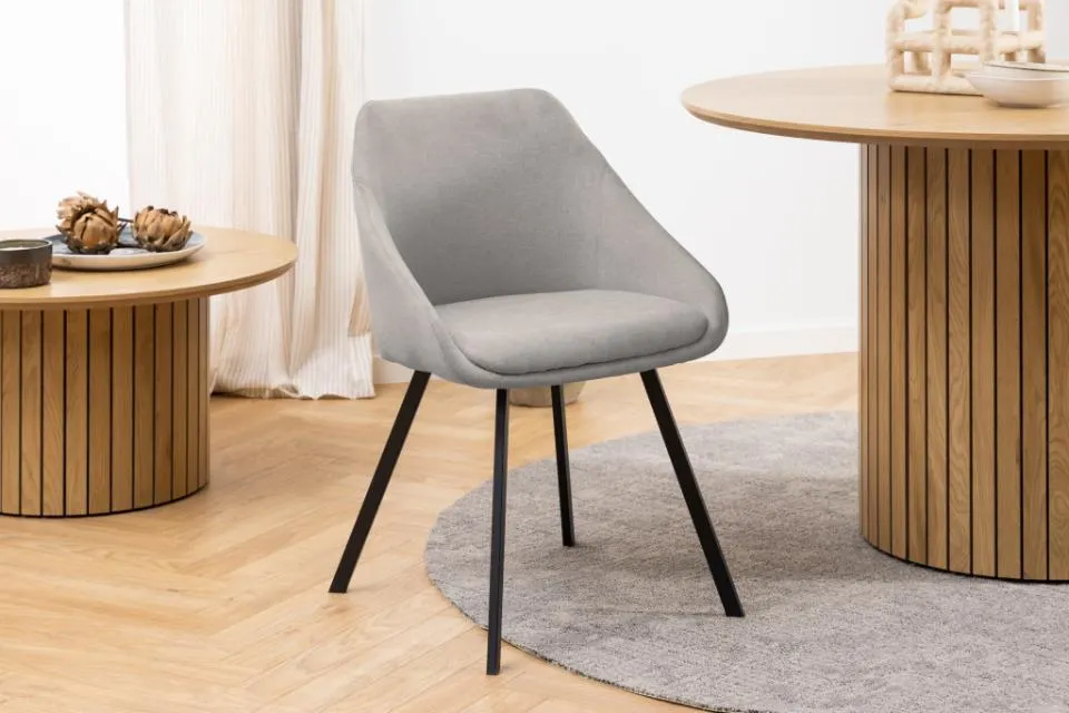 Krzesło Lana, jasnoszary- czarny ( zestaw 2 sztuk ) - 0000098132