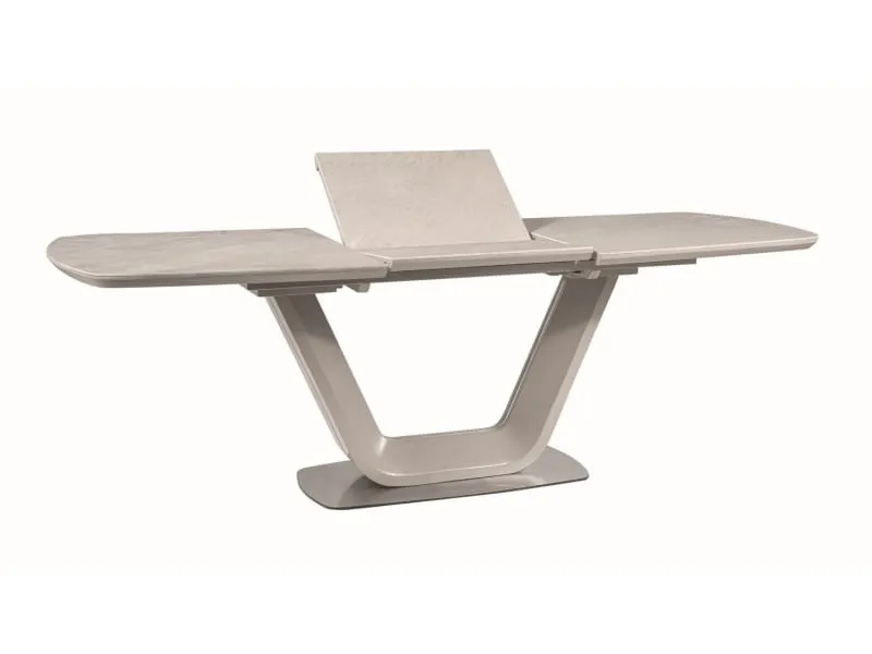 Stół rozkładany ARMANI CERAMIC 90x160(220) szary mat stelaż czarny MDF+ stal szczotkowana - ARMANISZ160