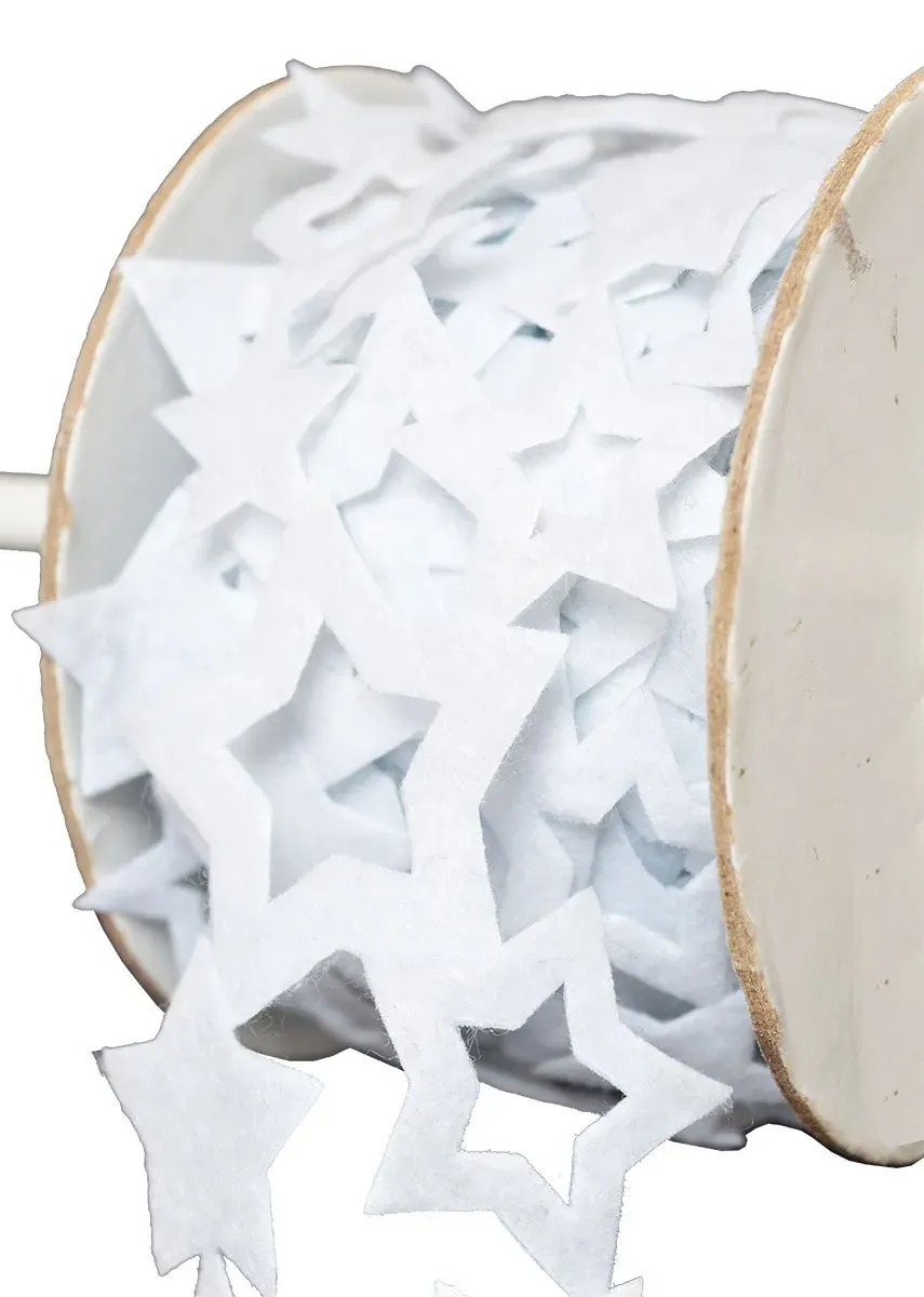 Taśma filcowa GWIAZDKI 5 metrów biała Taśma filcowa GWIAZDKI 5 metrów biała