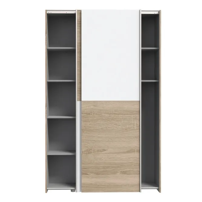 Szafa 2-drzwiowa OZZULA drzwi przesuwne 120cm dąb sonoma biały - OZLS62237-Q45F