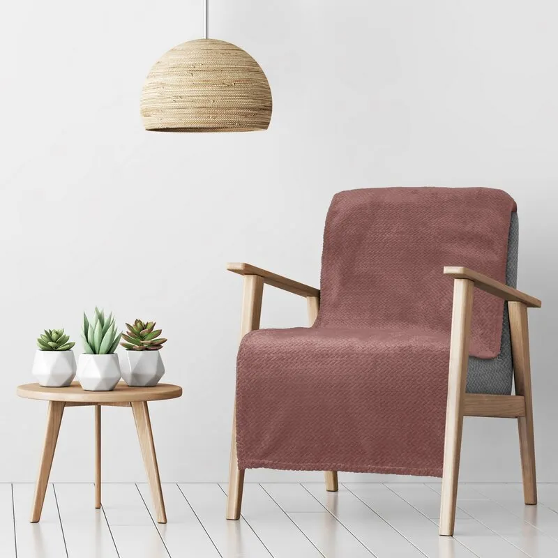 KOC - Narzuta na fotel D91 CINDY3 70X160 cm Pudrowy róż - EU_367327