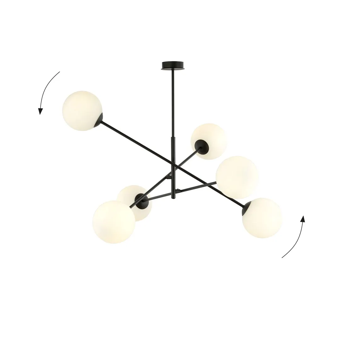 Lampa wisząca LINEAR 6 czarny biały — zdjęcie 8
