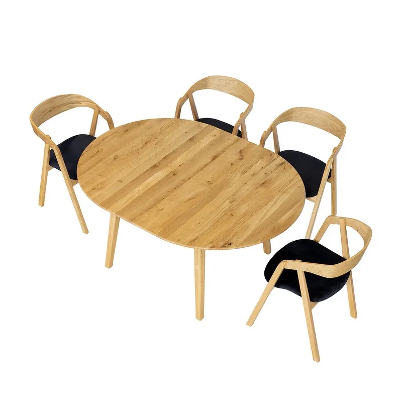 Stół dębowy okrągły ST392 Naturalny 118(158) DREWMAX - 50056