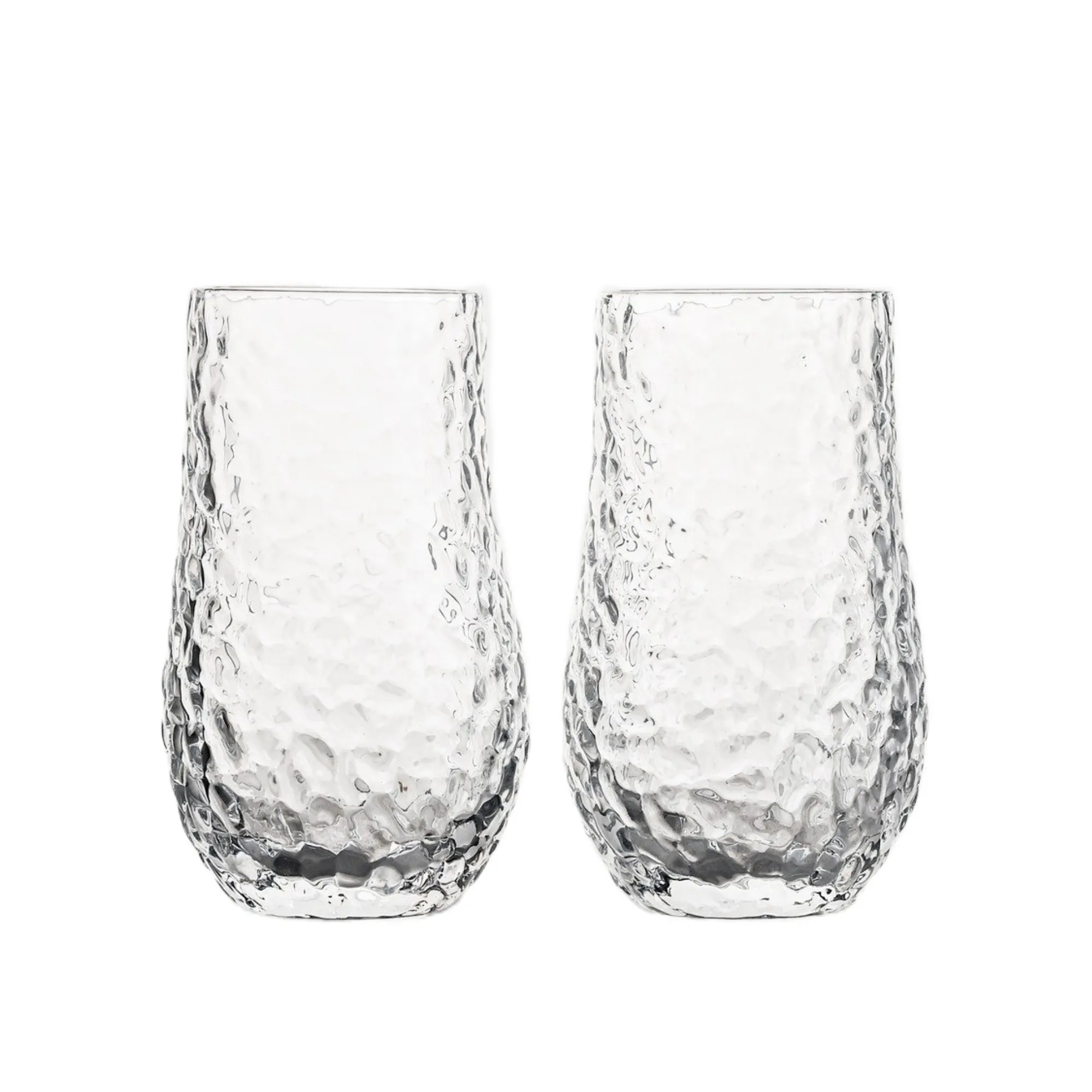 Zestaw 2 wysokich szklanek SWAN transparentny glass, tumbler, tekstury, para